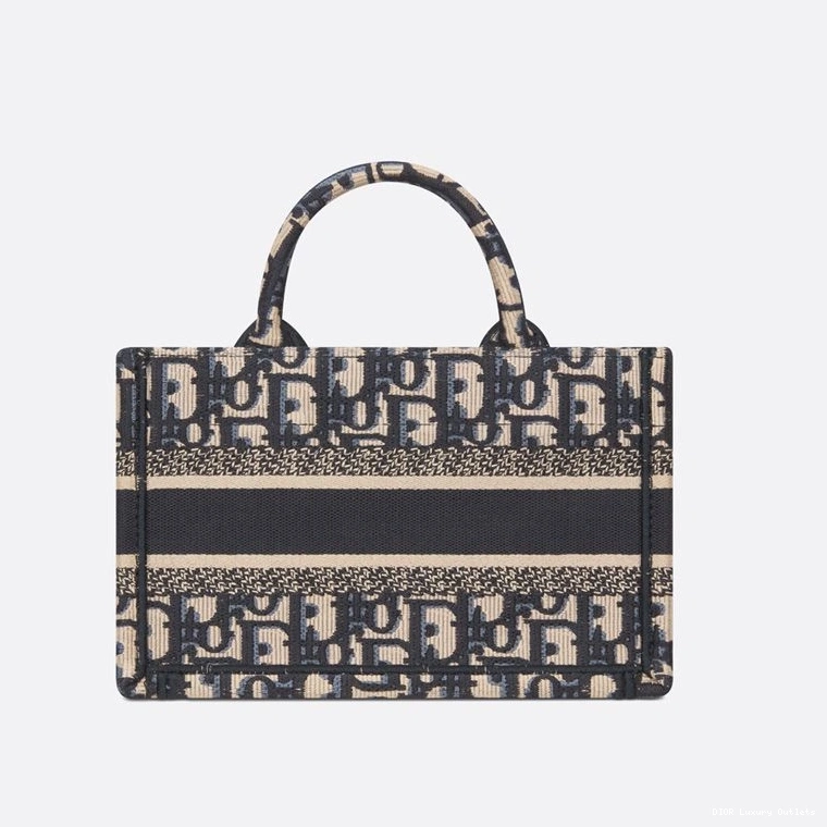 Cheap Dior Canvas Strap with Oblique Motif Book Tote Mini Blue 0813 Luxury